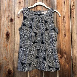 Banana Republic Medallion Print Sleeveless Blouse Top 4